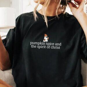 Christian Halloween Shirt, Cute Ghost Pumpkin Spice Coffee, Fall Jesus Shirts